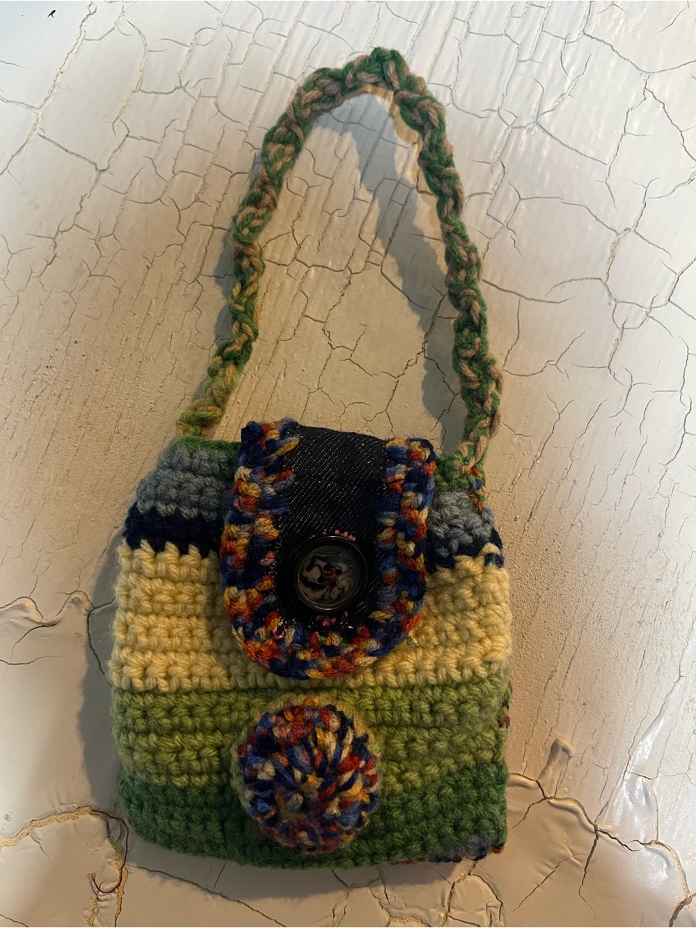 Handmade Crochet Mini Bag Pouch - Boho Multicolor Coin Purse / Pouch